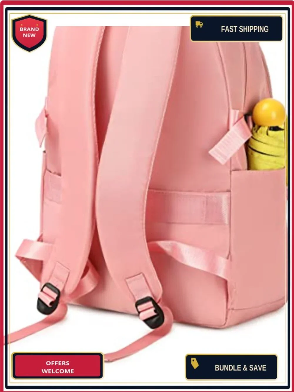 Waterproof Laptop Backpack Set with Lunch Bag & Pencil Case for Women
